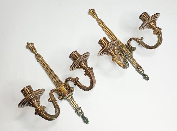 Wandkandelaar (2) - Verguld brons, Antiek en Kunst, Antiek | Overige Antiek