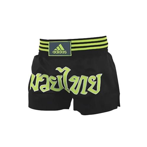 Adidas Thaiboksshort Zwart/Geel Medium, Sport en Fitness, Vechtsporten en Zelfverdediging, Overige, Nieuw, Vechtsportkleding, Maat M