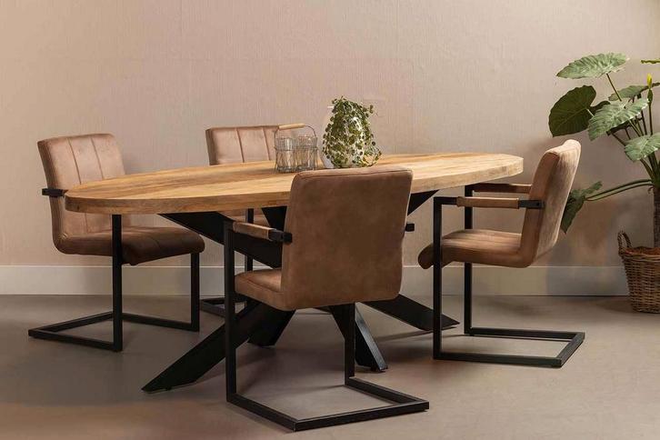 Ovale Eettafel Massief Mangohout 160 t/m 300 cm vanaf € 289!, Huis en Inrichting, Tafels | Eettafels, 50 tot 100 cm, 150 tot 200 cm