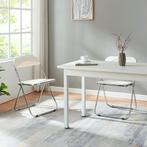 Klapstoel set van 2 Pornainen 74x46x47 cm wit [en.casa], Huis en Inrichting, Stoelen, Verzenden, Nieuw