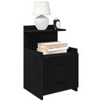 vidaXL Nachtkastjes 2 st met 2 lades 40x36,5x62 cm zwart, Huis en Inrichting, Verzenden, Nieuw, Hout