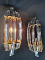 Wandlamp (2) - Kristal, Metaal, Antiek en Kunst