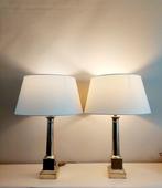 Tafellamp (2) - Verguld messing - Set vergulde tafellampen