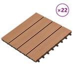 vidaXL 22 st Terrastegels 30x30 cm 2 m² HKC bruin, Verzenden, Nieuw