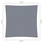 Vierkante schaduwdoek - Grijs - Waterdicht - 5,0 x 5,0 m, Nieuw, Ophalen of Verzenden