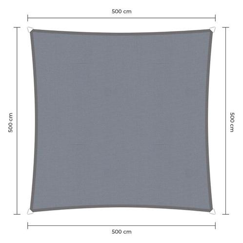 Vierkante schaduwdoek - Grijs - Waterdicht - 5,0 x 5,0 m, Tuin en Terras, Schaduwdoeken, Ophalen of Verzenden