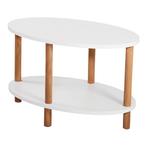 [en.casa] Salontafel Højreby ovaal 43x70x44 cm wit en houtkl, Huis en Inrichting, Tafels | Salontafels, Verzenden, Nieuw