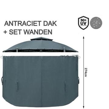 El Jardin - Set Dak en Wanden Antraciet - 350 - Paviljoen...