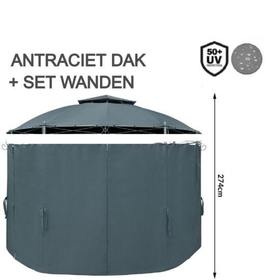 El Jardin - Set Dak en Wanden Antraciet - 350 - Paviljoen..., Tuin en Terras, Overige Tuin en Terras, Verzenden