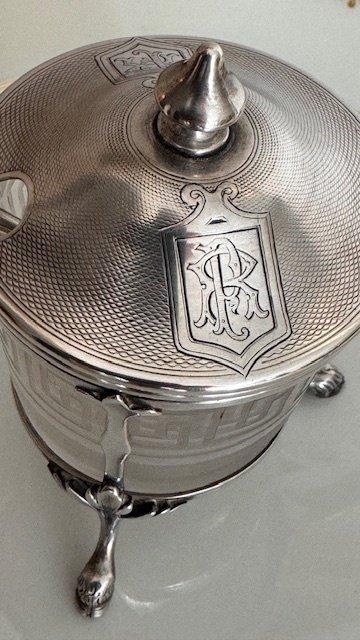 Tallois Mayence - Tafelservies - .935 zilver - Mosterdpot, Antiek en Kunst, Antiek | Goud en Zilver