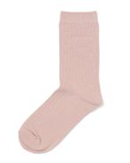 HEMA Damessokken structuur oudroze 2+1 gratis, Kleding | Dames, Verzenden, Nieuw
