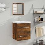 vidaXL Badkamerkast met spiegel 41x38,5x48 cm gerookt, Verzenden, Nieuw, Minder dan 100 cm