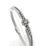 Witgouden armband met diamanten 1,00 ct. | 18,5 cm, Gebruikt, Overige kleuren, Ophalen of Verzenden, Met edelsteen