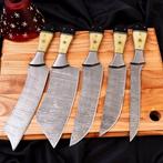Keukenmes - Chefs knife - Damaststaal, Koebeen en zwart G