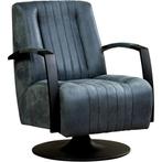 Set van 2 Leren draaifauteuils Galaxy - Kenia Denim (blauw), Huis en Inrichting, Fauteuils, Nieuw, Ophalen of Verzenden, 50 tot 75 cm