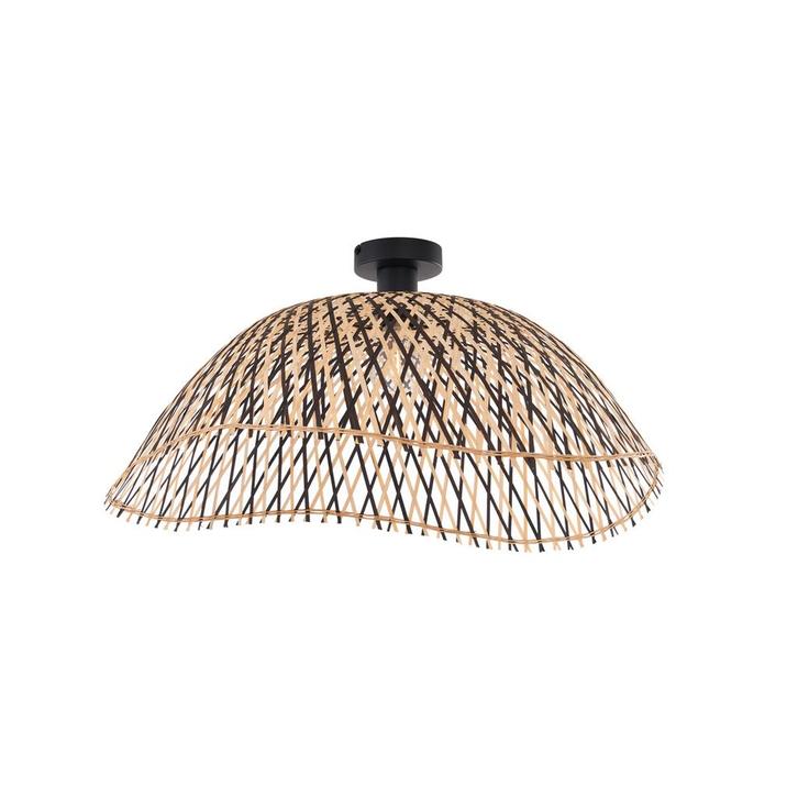 Art Deco plafondlamp zwart bamboe 60 cm - Alka, Huis en Inrichting, Lampen | Plafondlampen, Nieuw, Metaal, Verzenden