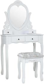 Klassieke witte kaptafel met lades - Elegant grenenhout d..., Huis en Inrichting, Tafels | Kaptafels, Klassiek, Nieuw, 150 tot 200 cm