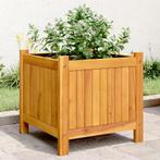 vidaXL Plantenbak met voering 42x42x40 cm massief acaciahout, Verzenden, Nieuw, Hout