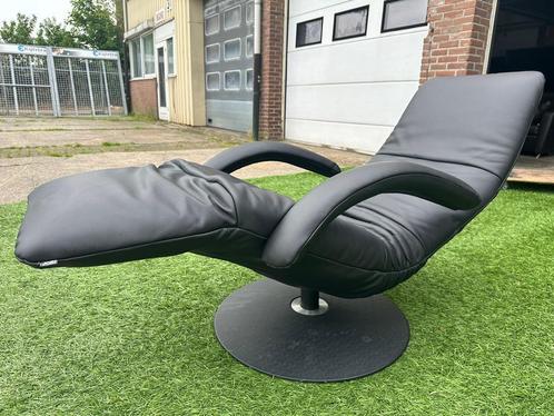 Jori Yoga JR-3390 design relax fauteuil stoel zwart leer, Huis en Inrichting, Banken | Bankstellen, Zo goed als nieuw, Hout, Leer