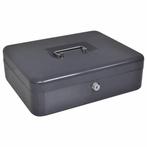 vidaXL Cash Box met slot Donkergrijs 30 x 24 x 9 cm Staal, Verzenden, Nieuw