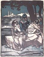 Spotprent Roemenië verklaart oorlog aan Oostenrijk tijden.., Antiek en Kunst, Kunst | Litho's en Zeefdrukken, Verzenden