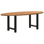 vidaXL Eettafel 220x100x74 cm ovaal massief eikenhout, Huis en Inrichting, Tafels | Eettafels, Verzenden, Nieuw