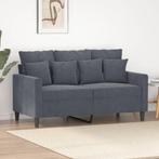 Donkergrijze Fluweel Bank - 2 Persoons | tweedekansje | O..., 75 tot 100 cm, Ophalen of Verzenden, Rechte bank, Minder dan 150 cm
