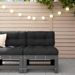 vidaXL Middenbank met kussens massief grenenhout grijs, Tuin en Terras, Tuinsets en Loungesets, Verzenden, Nieuw