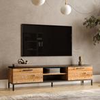 [en.casa] Tv-meubel Lempäälä 160x35x39cm eiken rustiek en an, Huis en Inrichting, Kasten | Televisiemeubels, Verzenden, Nieuw