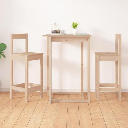 vidaXL Barstoelen 2 st 40x41,5x112 cm massief grenenhout, Huis en Inrichting, Stoelen, Bruin, Nieuw, Verzenden