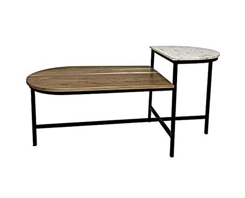 Salontafel Ovaal hout met marmeren verhoging | Moods, Huis en Inrichting, Tafels | Salontafels, Nieuw, Ophalen of Verzenden