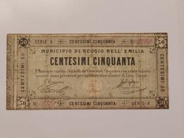 Italië. - 50 centesimi di Lire 1868 - Fiduciario Municipale beschikbaar voor biedingen