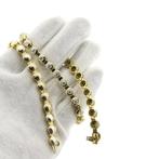 Bicolor gouden tennis collier met diamanten (Ketting), Gebruikt, Overige kleuren, Ophalen of Verzenden, Met edelsteen