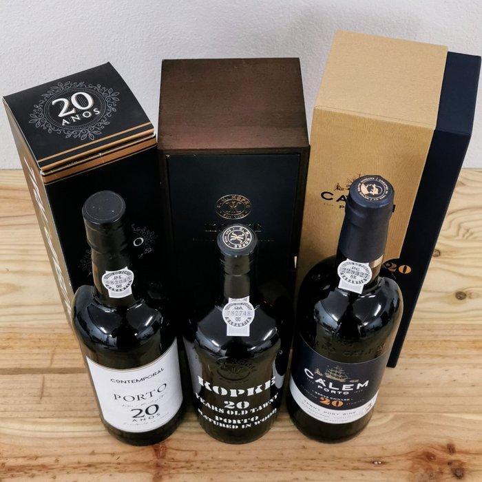 20 years old Tawny Port: Kopke, Cálem & Contemporal - Douro, Verzamelen, Wijnen