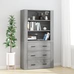 vidaXL buffetkast bewerkt hout grijs sonoma eikenkleurig, Huis en Inrichting, Kasten | Buffetkasten, Verzenden, Nieuw, Overige houtsoorten