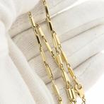 Massief gouden staafjes collier | 46 cm, Sieraden, Tassen en Uiterlijk, Kettingen, Ophalen of Verzenden, Gebruikt, Overige kleuren