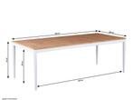 Tuintafel Sandro 220 x 100 cm | Aluminium Frame Wit, Tuin en Terras, Tuintafels, Ophalen of Verzenden, Nieuw