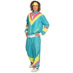 Retro Trainingspak Neon Blauw - M, Kleding | Dames, Carnavalskleding en Feestkleding, Verzenden, Nieuw