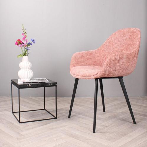 Eetkamerstoel met armleuning  Stof Roze - Armstoel Roze, Huis en Inrichting, Stoelen, Nieuw, Ophalen of Verzenden