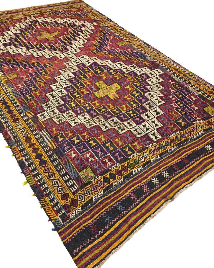 Tribal Kelim Jijim Turkije 290x185 wollen vloerkleed, Huis en Inrichting, Stoffering | Tapijten en Kleden, 200 cm of meer, 200 cm of meer