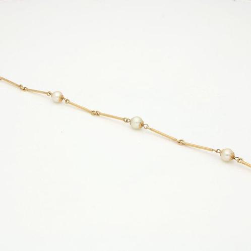 Halsketting - 18 karaat Geel goud - Parel, Sieraden, Tassen en Uiterlijk, Kettingen