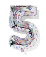 HEMA Folieballon cijfer 5 confetti XL, Verzenden, Nieuw