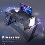 Gaming bureau - Gaming desk - Gaming tafel - 160x60 cm - Zwa, Verzenden, Zo goed als nieuw