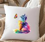 Heat-Transfer - Gekleurde kat met vlindertje - maak je eigen, Verzenden, Nieuw