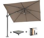 Voyager T2 zweefparasol 270x270 cm Havanna met 75 KG voet, Tuin en Terras, Parasols, Ophalen of Verzenden, Nieuw