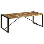 vidaXL Eettafel 220x100x75 cm massief gerecycled hout, Verzenden, Nieuw