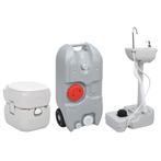 vidaXL Campingtoilet en wasbak met watertank, Verzenden, Nieuw