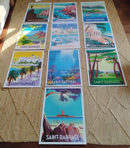 Monsieur Z - Complet Set of 10 Original travel posters, Antiek en Kunst, Kunst | Tekeningen en Foto's