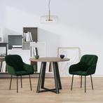 vidaXL Eetkamerstoelen 2 st fluweel donkergroen, Huis en Inrichting, Stoelen, Verzenden, Nieuw