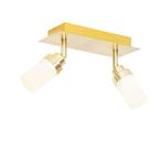Moderne badkamer spot messing 2-lichts IP44 - Japie, Huis en Inrichting, Lampen | Spots, Nieuw, Overige materialen, Modern